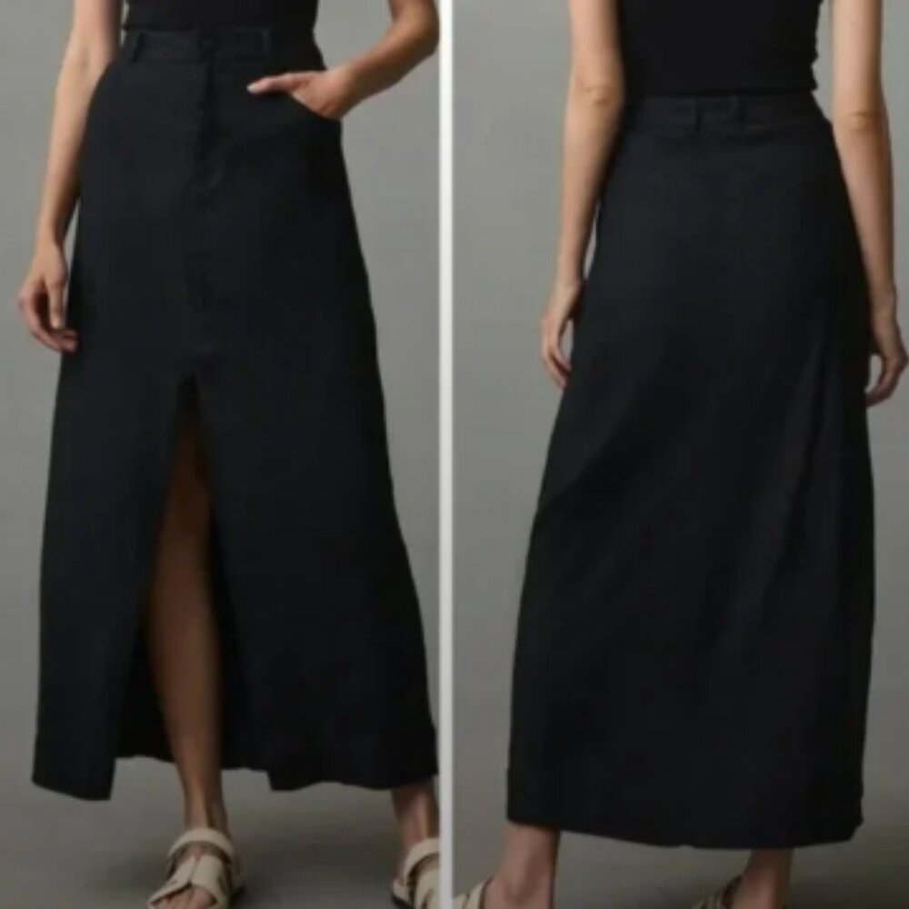 New PILCRO  the madi front-slit midi skirt